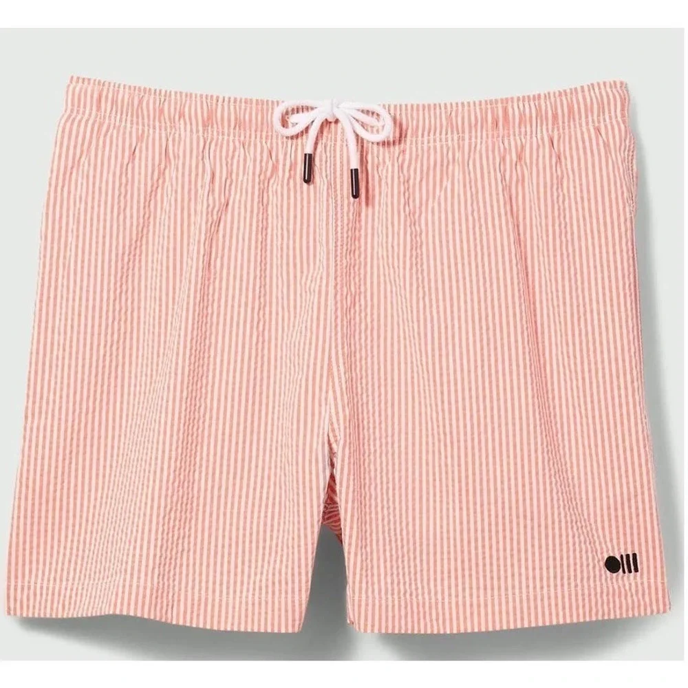 Solid & Striped XXL $125 Classic Swim Trunk Pink Seersucker NWT 4